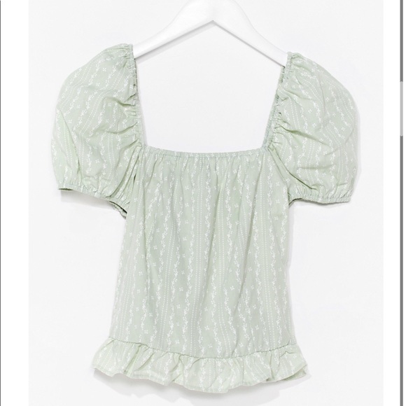Nasty Gal | Tops | Shorted Short Puff Sleeve Blouse | Poshmark